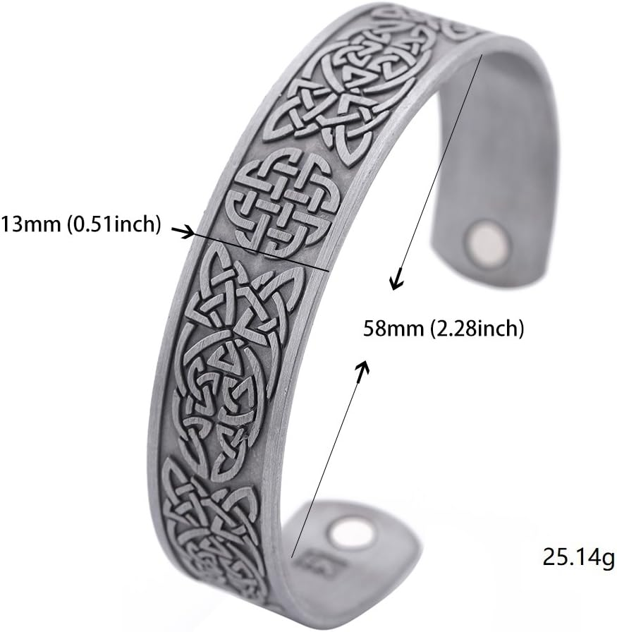 My Shape Classic Irish Celtic Knot Bracelet Magnetic Therapy Cuff Bangle Irish Pattern Jewelry