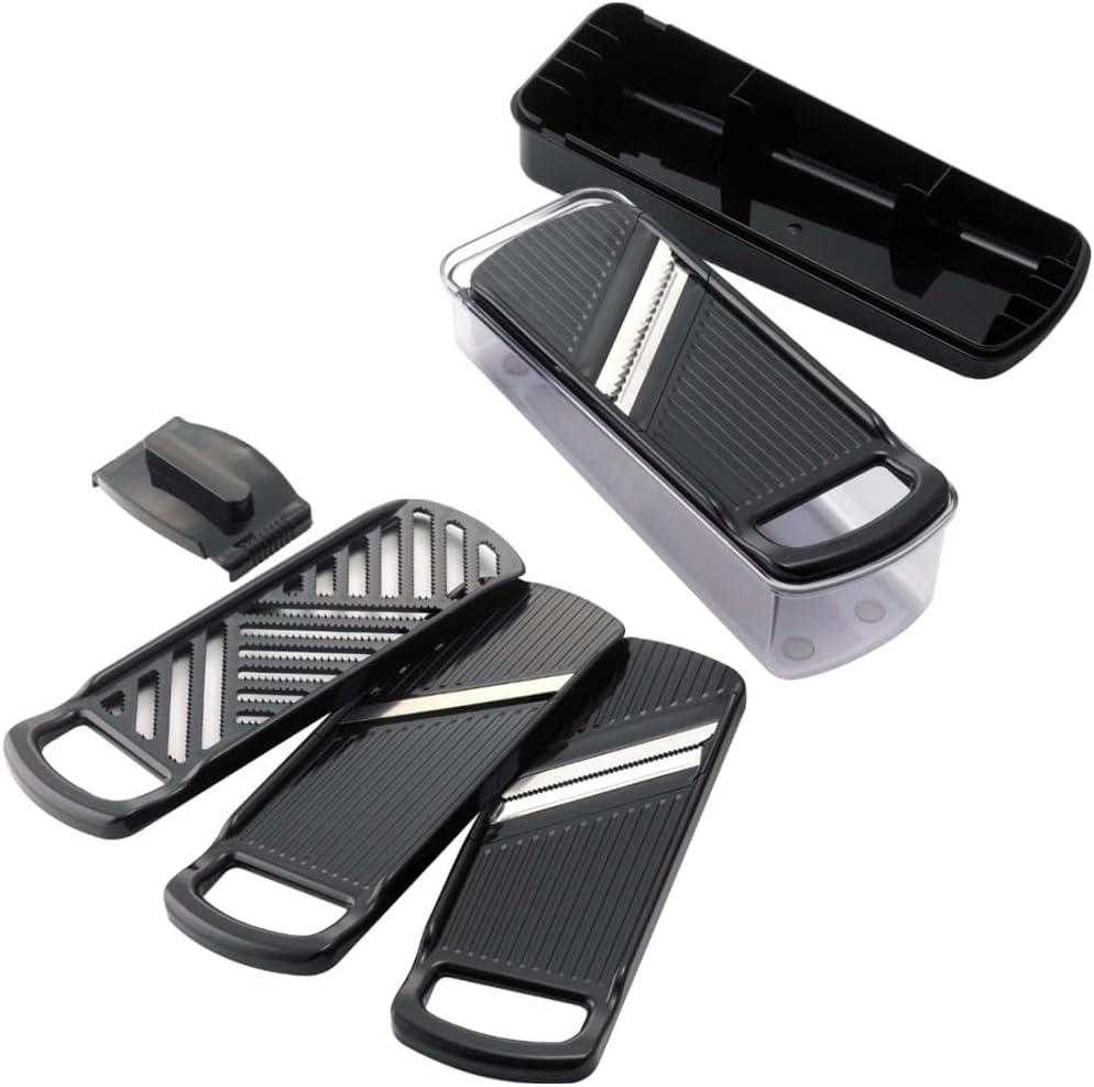 Shimomura 43881 Slicer Set, 4 Types of Prep Prepare Set, Made in Japan, Time-Saving Cooking, Compact Storage, Slicing, Julienne, Cut, Grater, Safety Holder, Dedicated Case, Vegetable Cooker, image number 1