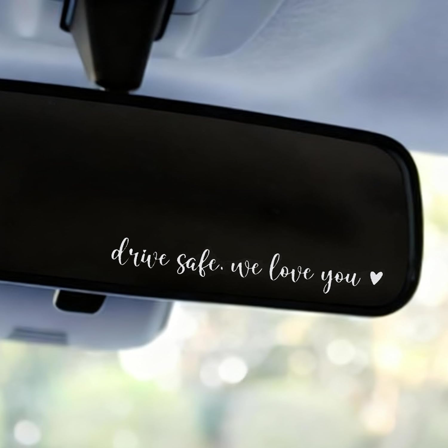 3Pcs Drive Safe We Love You Mirror Sticker, Car Rearview Mirror Decal Safe Driving Stickers Funny Auto Vinyl Window Decals for Men Women (White) image number 4