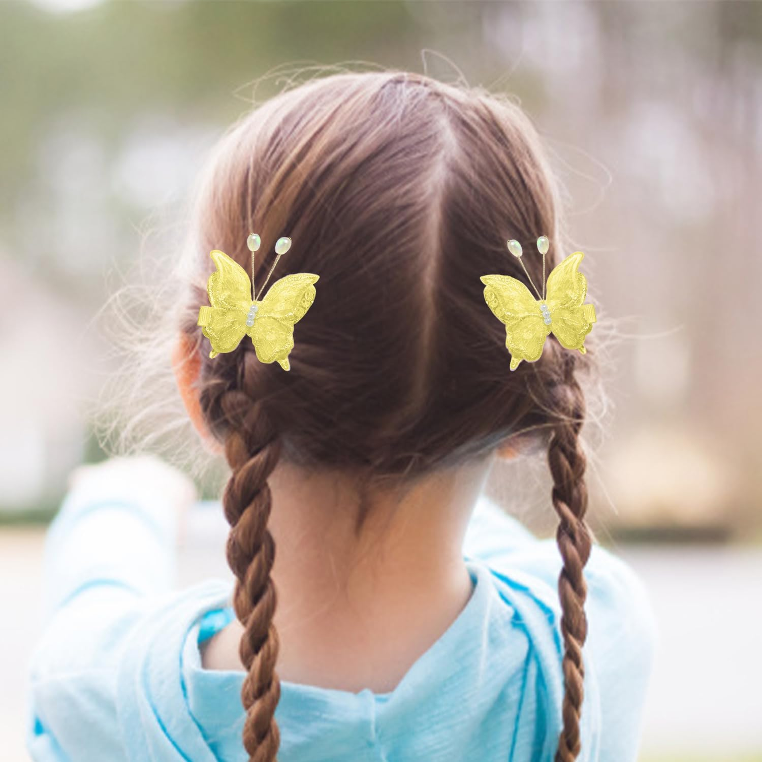 Set of 4 Mesh Butterfly, Hairpin, Cute Hair Accessories, Hairstyle Decorations and Hair Accessories for Girls. image number 2