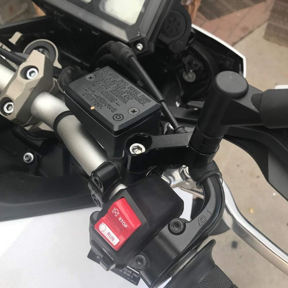 Motorcycle Bike Mirror Mount Risers Extenders Adapters Universal Rearview Side Mirror Adapter CNC Aluminum Right & Left Thread Black