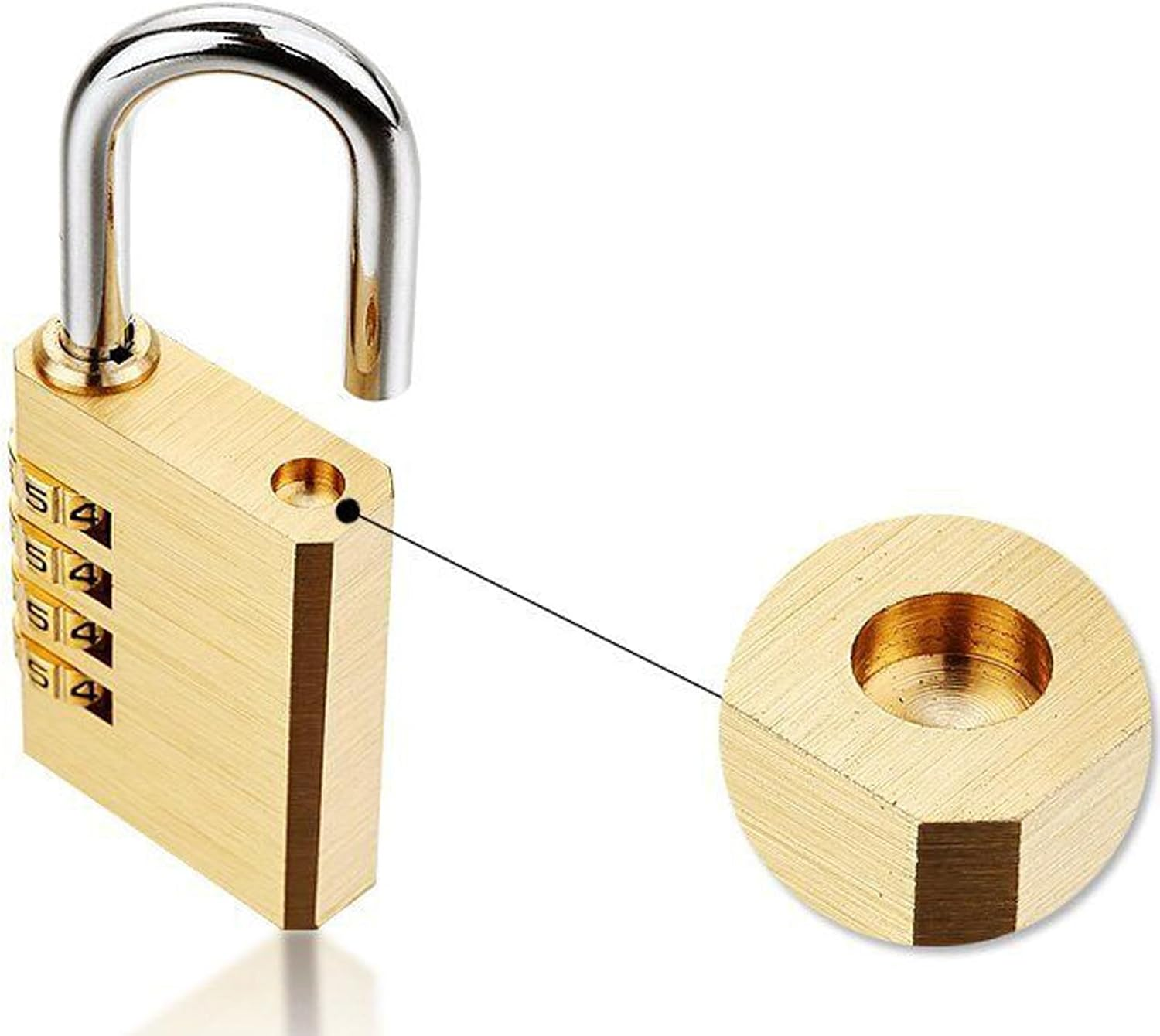 Combination Padlocks, MH MOIHSING Code Lock, Locker Case Copper Stainless Steel Padlock Solid Brass Lock Digit Combination Password Secret Code Digital Locker for Gym Outdoor