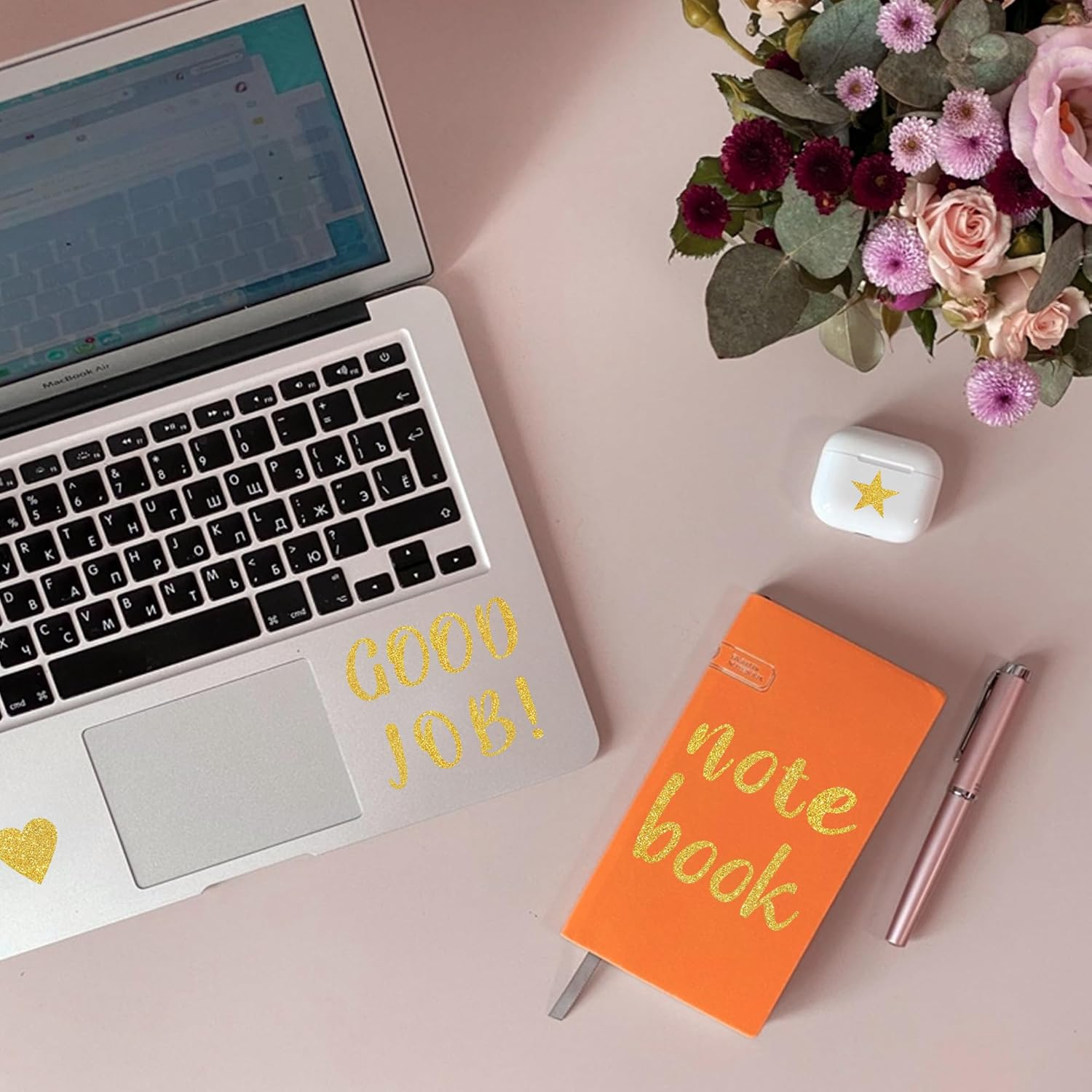 648 Pcs Gold Letter Stickers Glitter Alphabet Number Stickers 8 Sheets Self Adhesive Vinyl Letters Sticker for Graduation Cap Scrapbooking Water Bottles Cup Crafts Classroom Decor(Gold,1 Inch) - Deep Purple image number 4