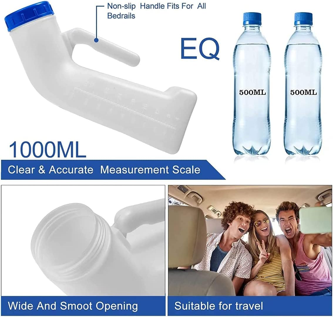 Women Urinals, Portable Pee Cup with Screw Cap Lid and Funnel, Anti-Tipover Design and Sprillproof, Urinal for Women and Men Camping, Car Travel, Outdoor (2Pack) image number 2