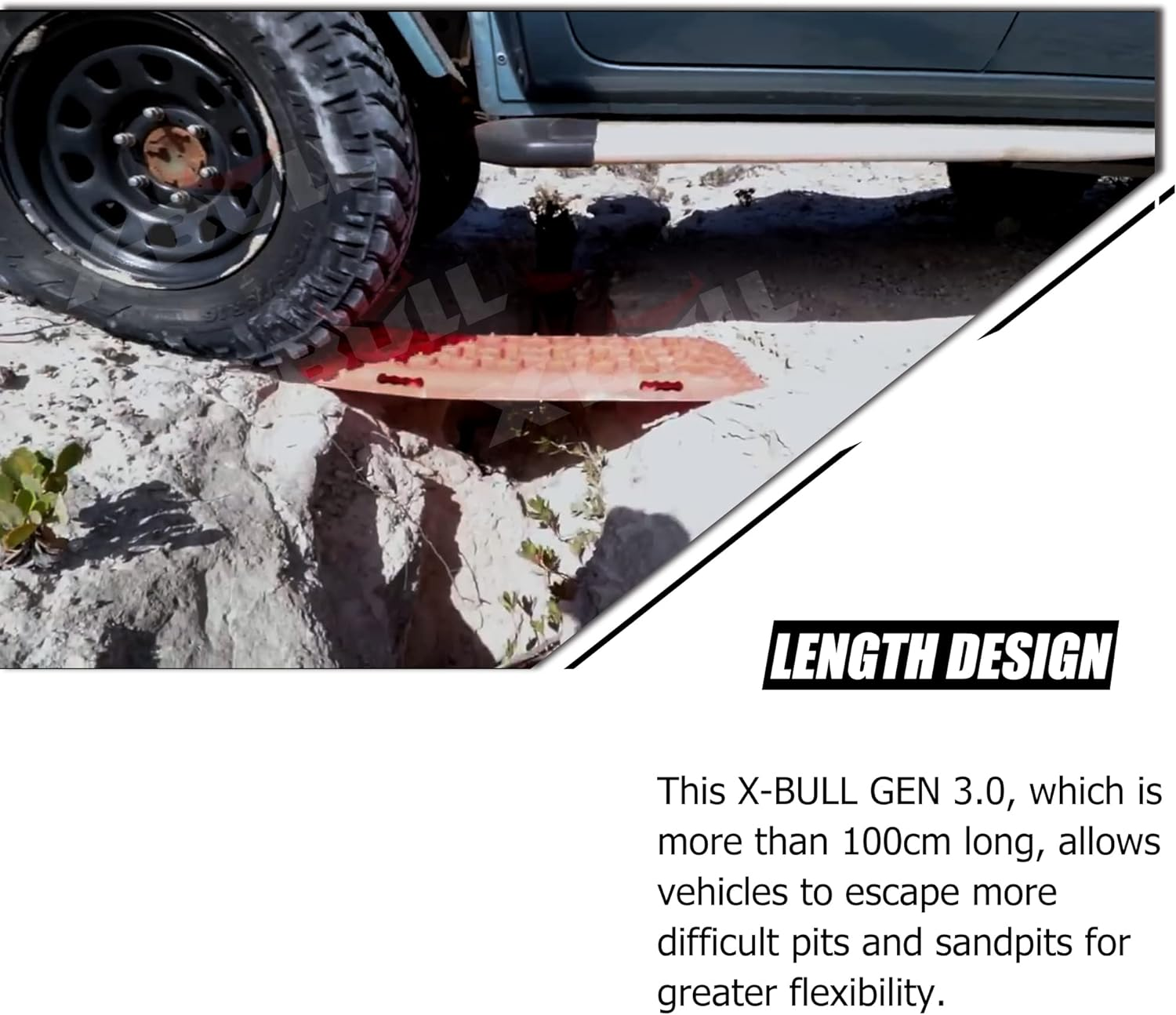 X-BULL Gen 3.0 Recovery Boards 2 Pair 4X4 Offroad 4Wd Tracks 22046LBS/10000KG Sand Mud Snow Recovery Tracks with Bag and Mounting Pin Set