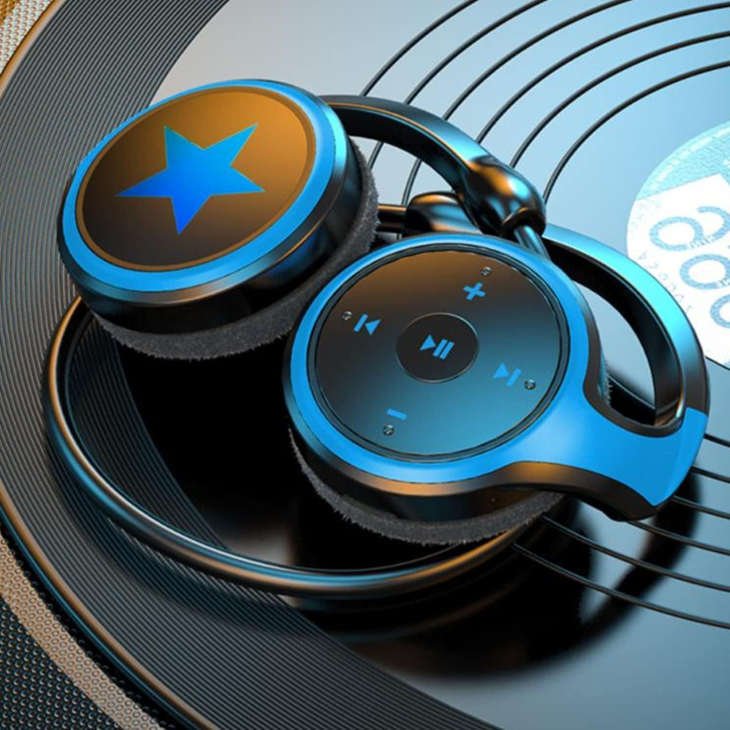 XUJAIOLQP Wireless Bluetooth 5.0 Headset, Ear Hook Stereo Earphones with Microphone, Support TF Card and FM Radio Waterproof Sweatproof for Sports Running Gym image number 4