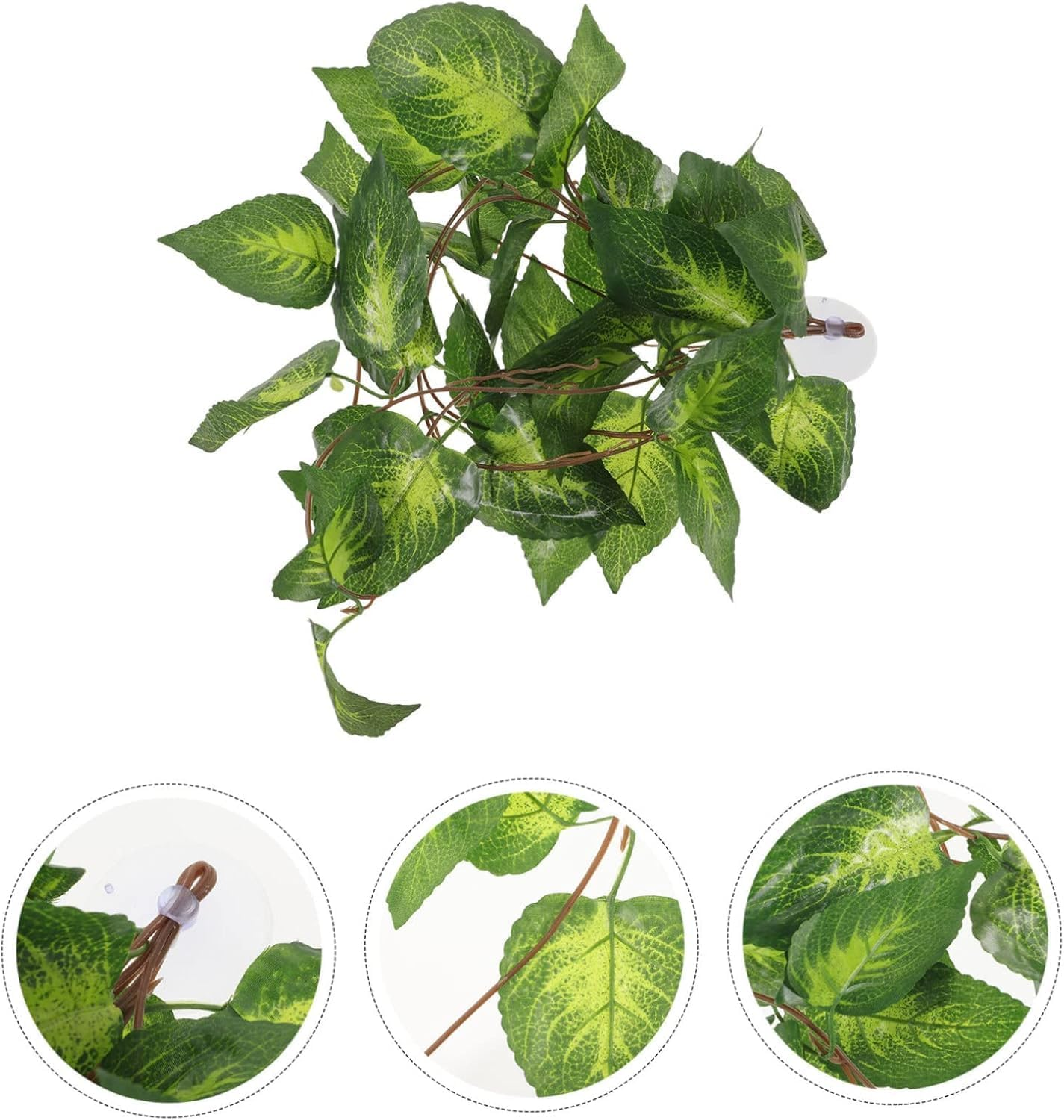 WADY Fake Plant Reptile Tank Hanging Realistic Decorative Reptile Plant Fake Artificial Terrarium Plant Ornament for Aquarium Ideal for Reptile (&lrm;Light Green) image number 1