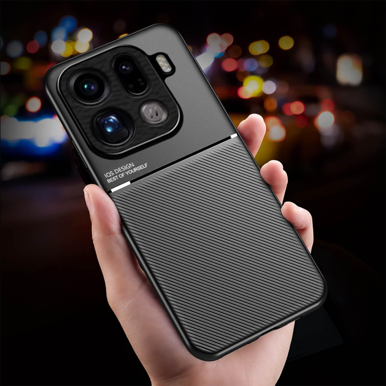 YUECXIN Case for Oppo Find X9 Pro, Ultra Thin Silky Soft Skin Texture Touch Cover, Simple Stylish Non-Slip Shockproof PU+TPU Silicone Bumper Case Cover. Blue