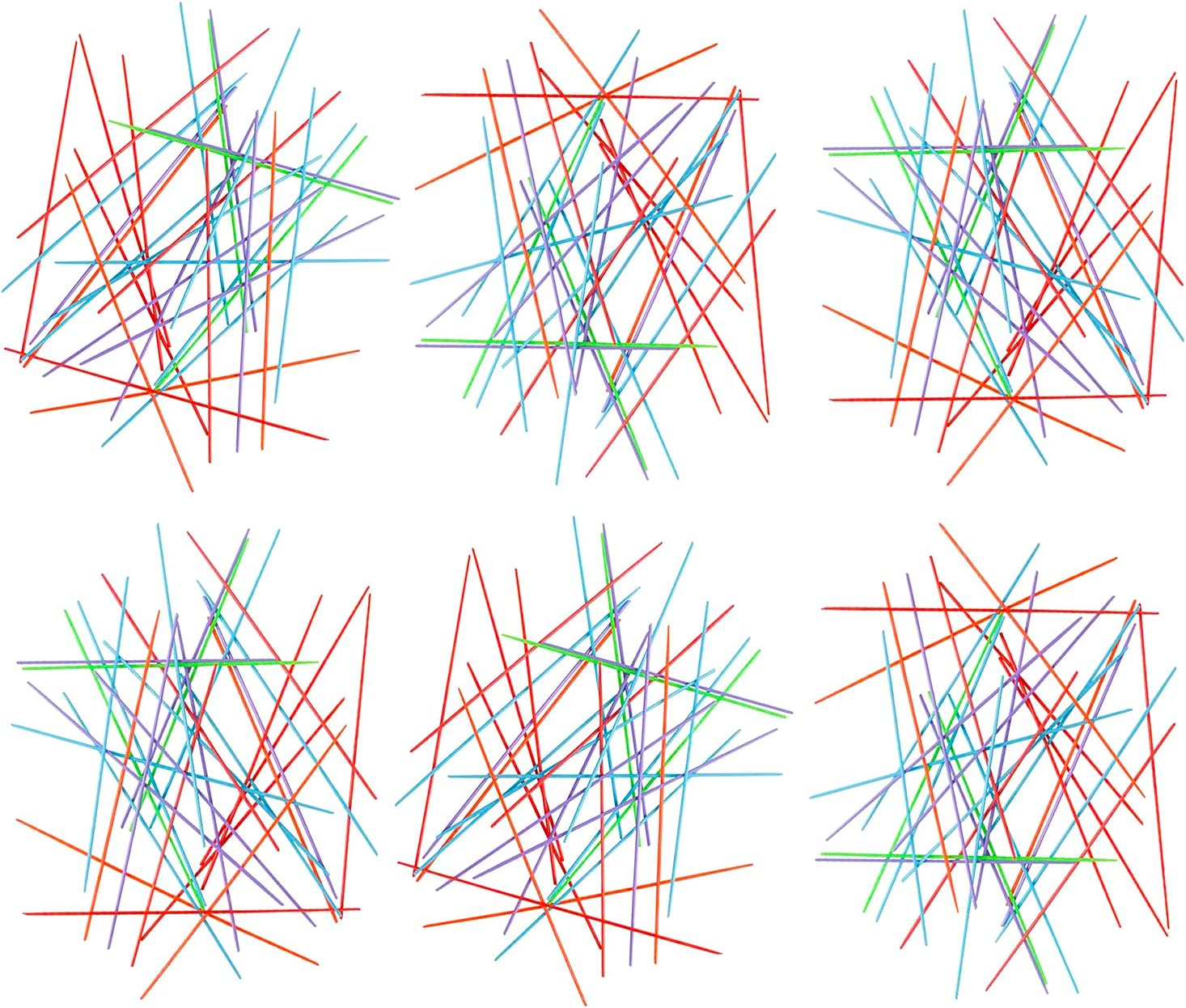 Gamie Plastic Pick-Up Stick Sets - Pack of 12 - Each Set Separately Packed with Instructions - Great School Carnival Prize and Party Favors for Boys and Girls image number 1