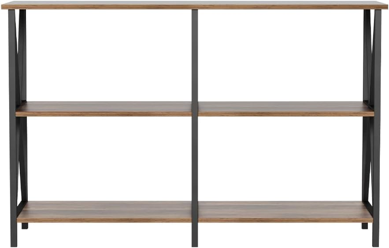 Artiss Console Table, Retro Narrow Side Hallway Tables Desk Display Shelves Home Bedroom Office Living Room Entryway Furniture, with Sturdy Particle Board Anti-Rust Walnut image number 5