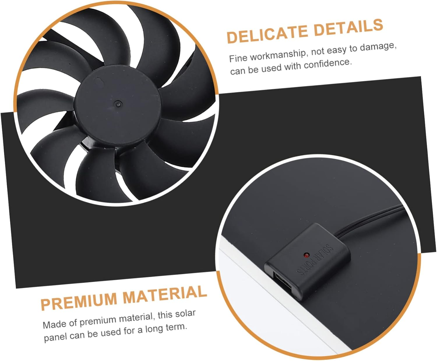 1Set Solar Powered Fan for Chicken Coop and Small Exhaust Fan for Greenhouse Rv Camping for Cooling image number 5