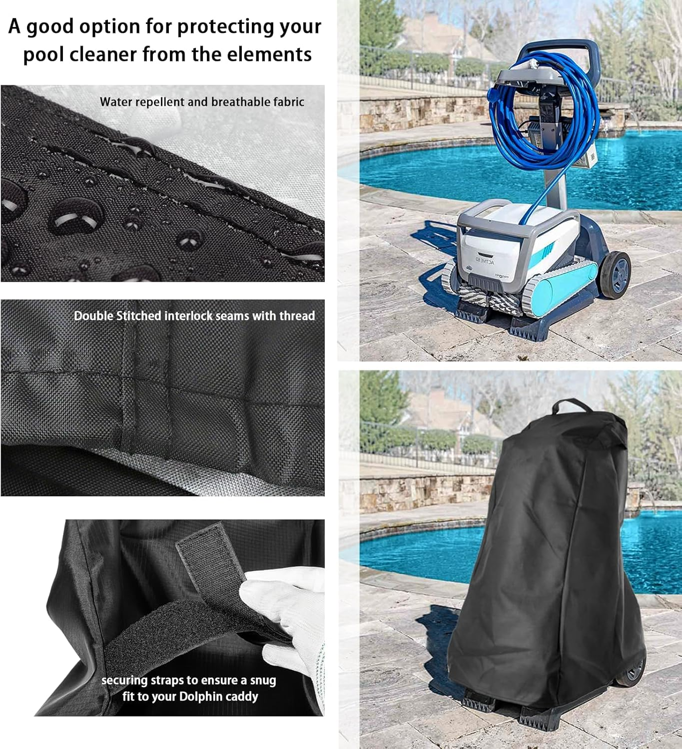 Replacement for Dolphin Pool Vacuum Cleaner Pool Caddy Cover Fit Universal Classic Caddy Upper Protection Cover 9991794-R1 1Pcs image number 6