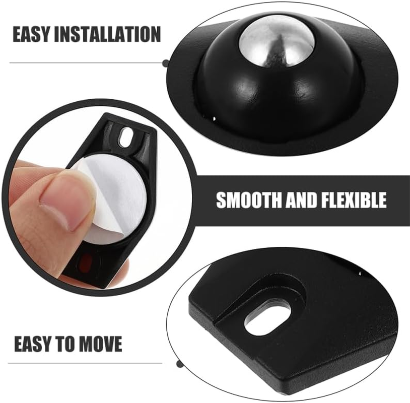 Gatuida 8 Pcs Self-Adhesive Ball Pulley Wheels 360 Swivel Mini Casters for Furniture and Appliances Easy Peel and Stick Installation Smooth Mobility for Home and DIY Use image number 6
