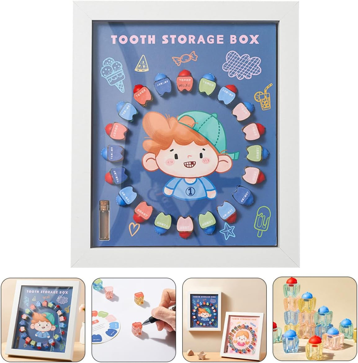 Teeth Storage Box Tooth Keepsake Box Boys and Girls Tooth First Keepsake Collection Boys and Girls Holder Fairy Gifts for Saving and Display at Home Nursery image number 6