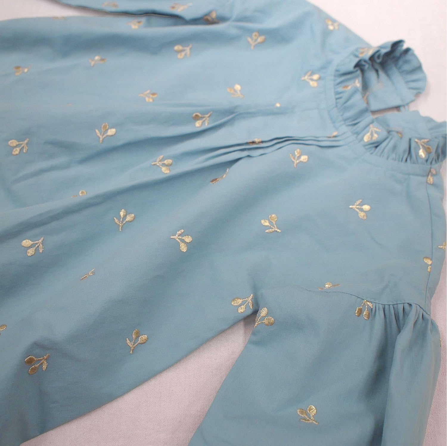 Kiyohara KOF34-1M Cocochi Fabric Fabric, Soft, Broad, Embroidery, Cherry, Approx. 43.3 Inches (110 Cm) Width X 3.3 Ft (1 M) Cut Col.Rbl Royal Blue image number 3