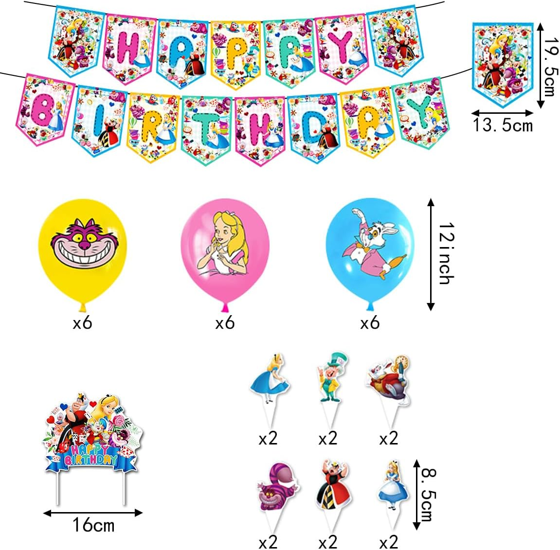 Birthday Decoration, Pack of 29, Party Decoration, Balloons, Latex Balloons, Happy Birthday Banner, Topper, for Children'S Birthday image number 1