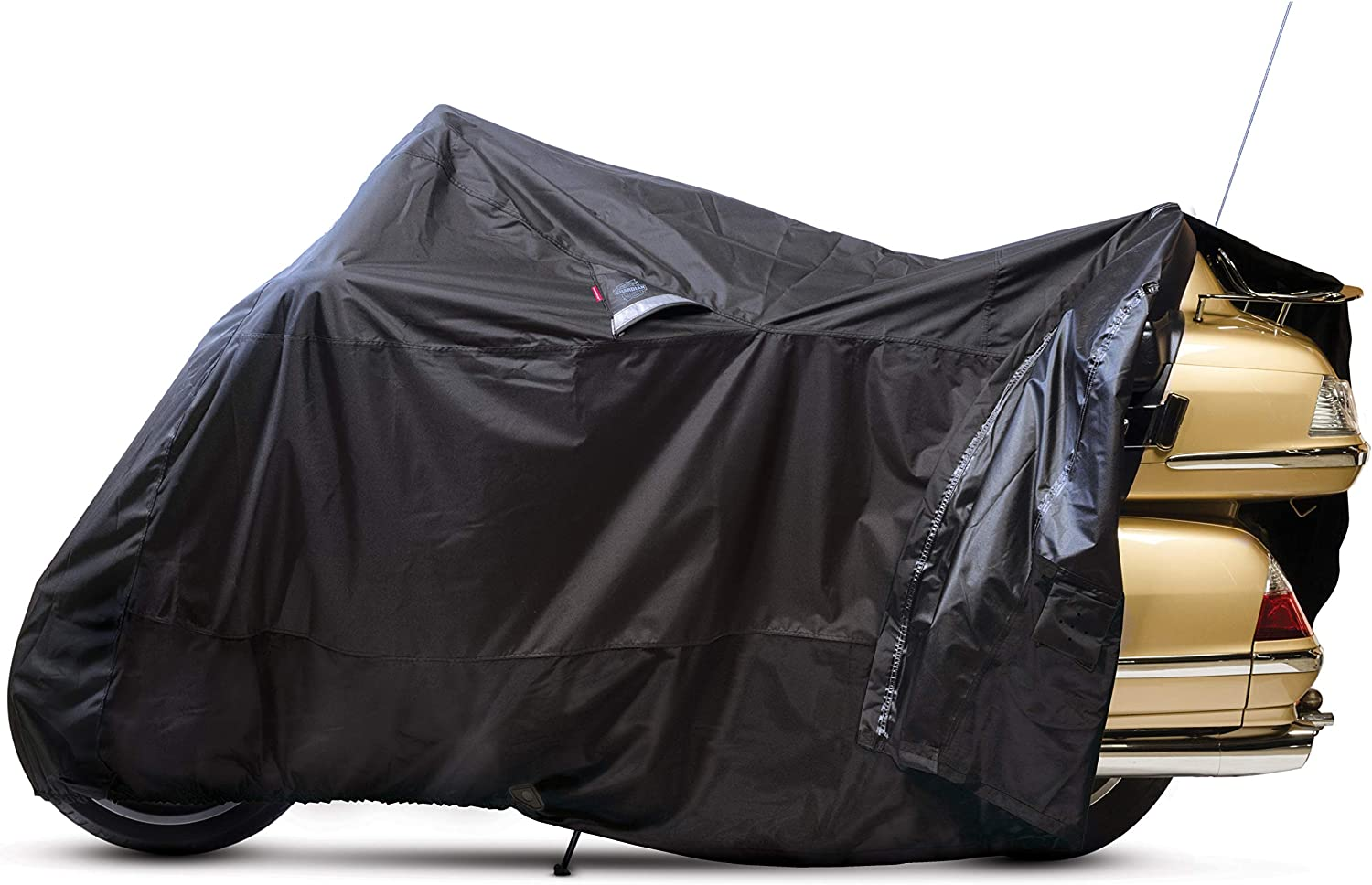 Dowco Guardian by - Weatherall plus Indoor/Outdoor Motorcycle Cover - Reflective - Waterproof - UV Protection - Heat Safe - Moisture Guard Vent - Black - XL - EZ Zip Motorcycle Cover [ 50020-00 ] image number 5