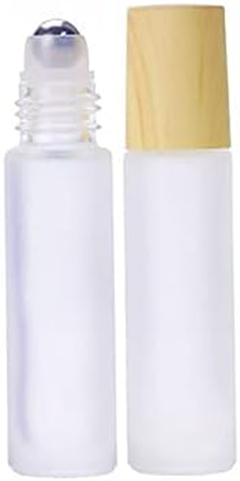 Imirootree 10Ml Essential Oil Roller Bottles High-Grade Frosted Glass Roller Bottles with Stainless Steel Roller Balls,Wood Grain Lid, for Essential Oil Cosmetic Sample ( 10 Pcs) image number 6