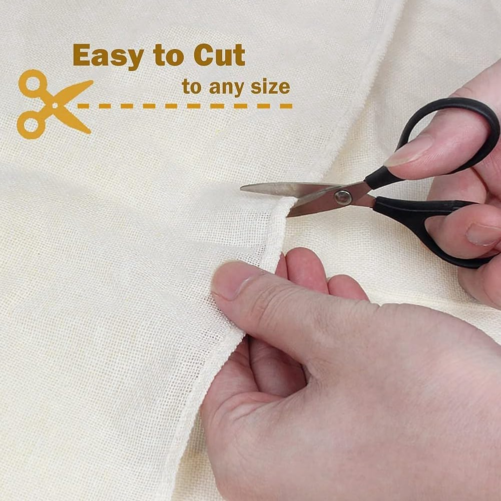 12 Pack Cheeseclothes, Unbleached Pure Cotton Muslin Clothes Soft Square Cheese Clothes for Cooking, Straining, Baking image number 1