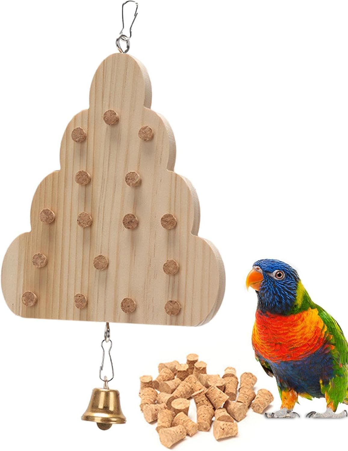Parrot Toys for Large Birds | Chew Block Wear-Resistant Parrot Puzzle Toys - Compact Wooden Board Bird Playground for Anchovies Parakeets