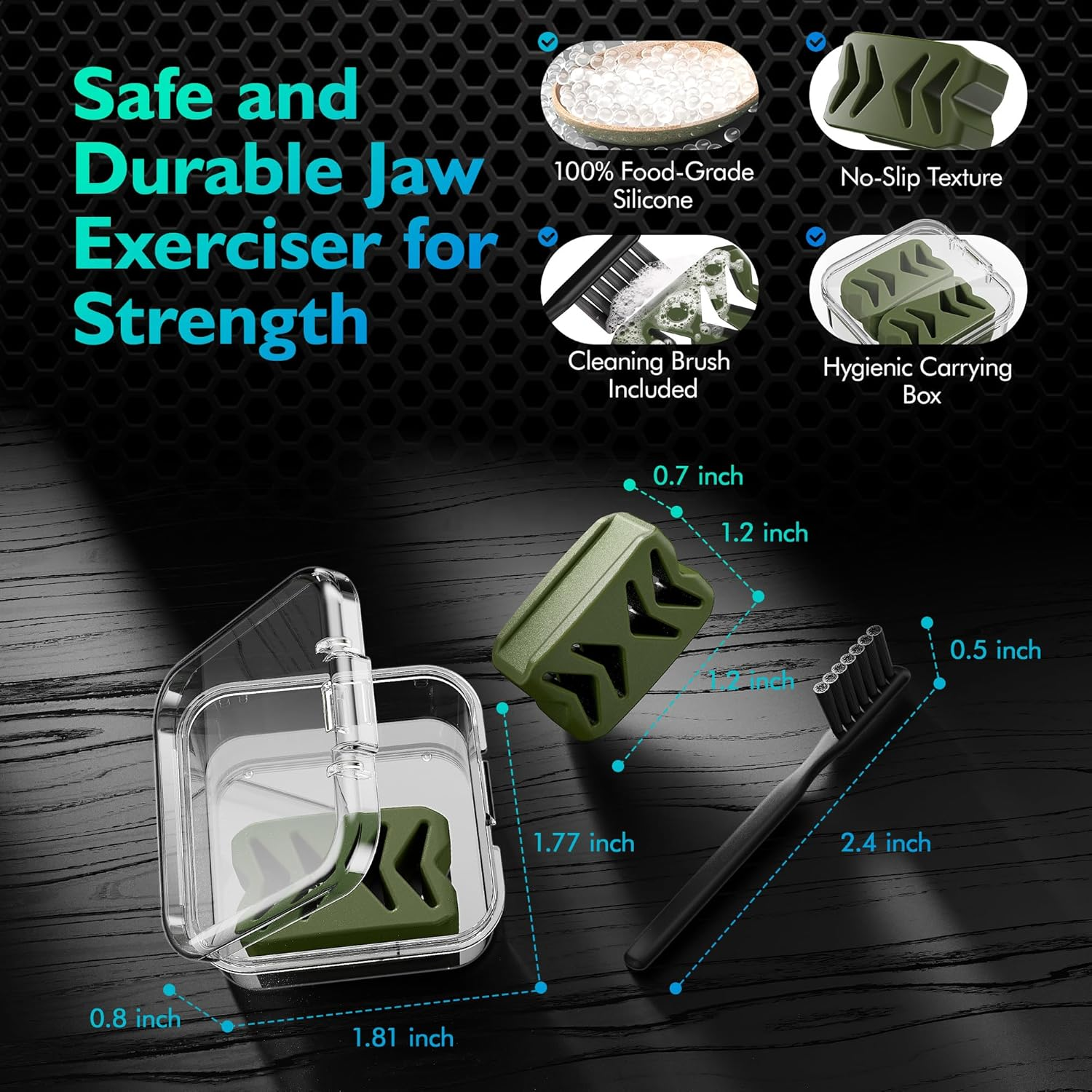 Azrra Jaw Exerciser for Women & Men, 4 Resistance Levels (8Pcs) Jawline Shaper Exerciser, Jaw Trainer Double Chin Eliminator for Jawline Face Toning & Strengthening image number 3