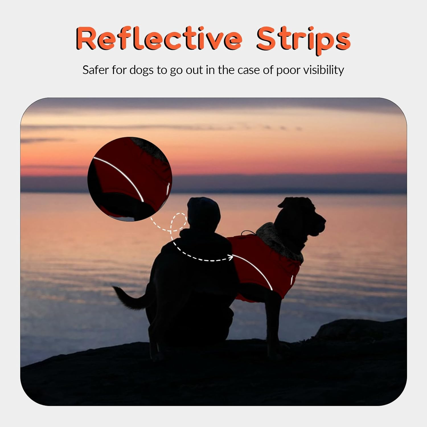 Dog Jacket, Waterproof, Dog Coat, Fleece Lined Warm Dog Vest, Winter Jacket, Dog Clothing, Windproof Coats with Reflective Strips for Winter (Orange, M)