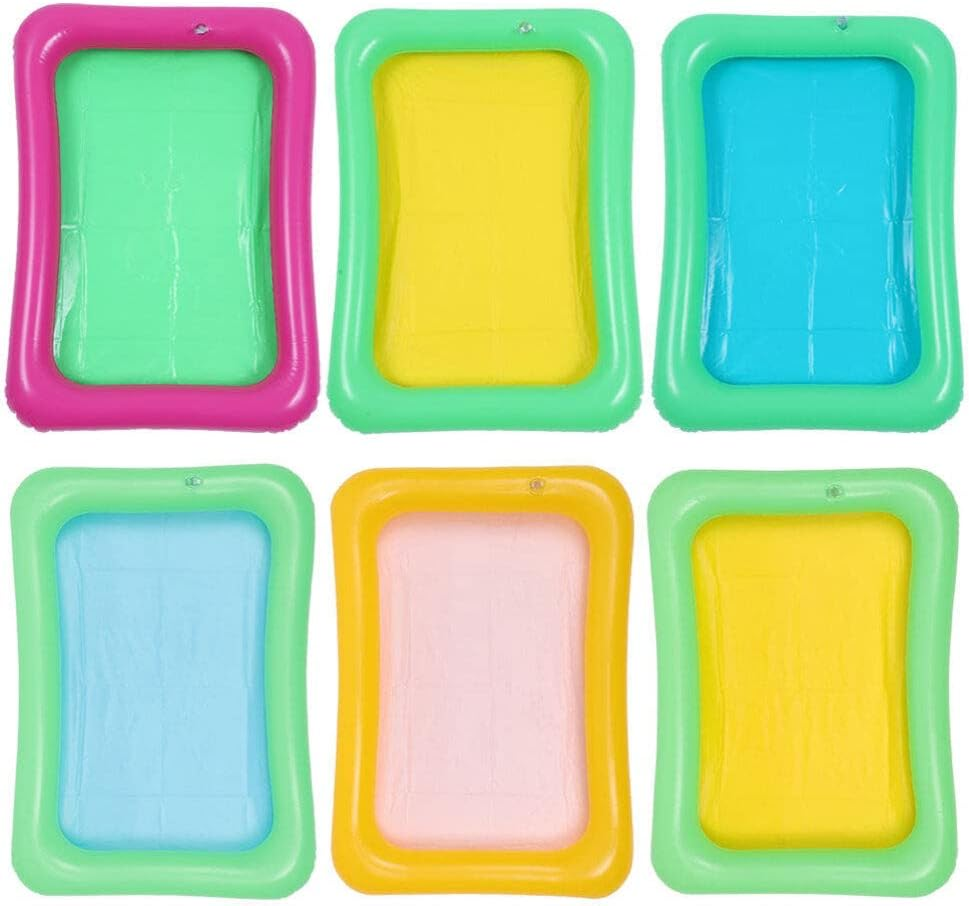 Totority 6Pcs Inflatable Ice Serving Bars Food Drink Holder for Pool Party Inflatable Cooler Tray Ice Serving Trays Random Color image number 3