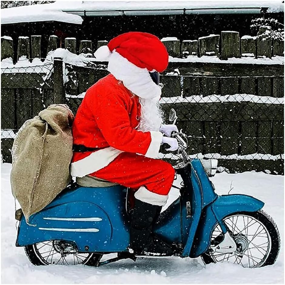 Christmas Helmet Cover for Motorcycle Helmet, Santa Claus Xmas Motorcycle Helmet Cover Funny Riding Gear Gifts image number 3