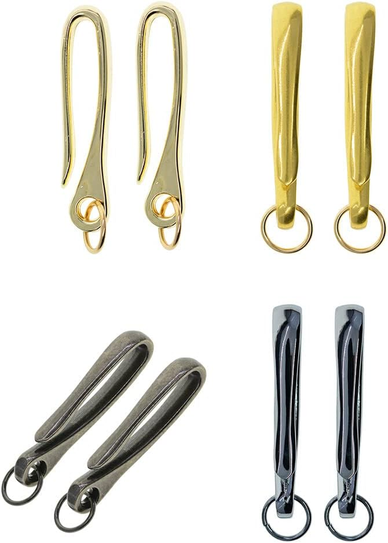 2 Pieces Wallet Japanese U-Shaped Hook Zinc Alloy Keychains Hooks Hanging Handicrafts Key Ring Presents Accessories, Black - Dark Gold image number 3