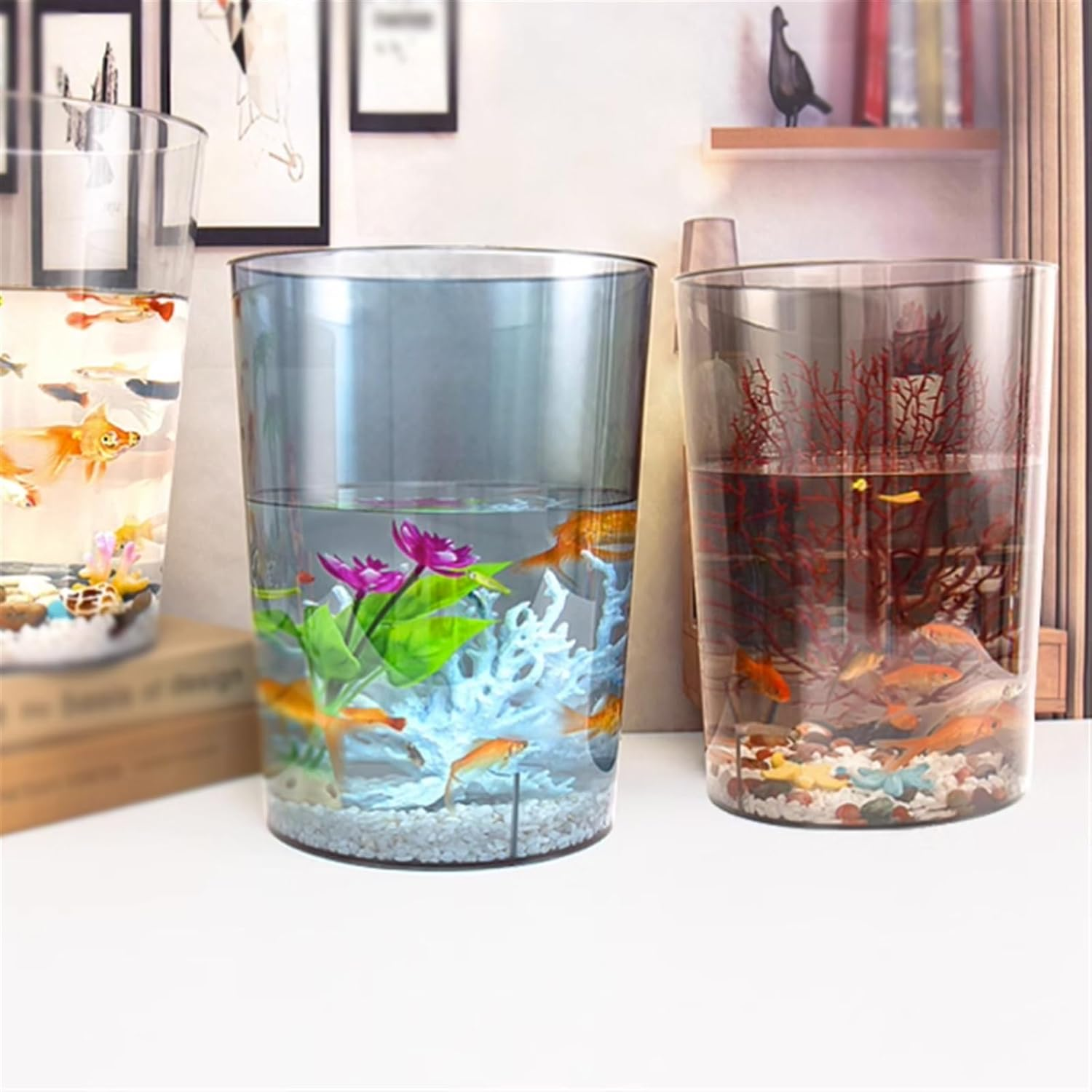 Aquariums Aquarium Tank Acrylic Clear Fish Tank Acrylic Drop-Proof Home Aquarium Set Ecological Aquatic Plants Goldfish Breeding Decorative Ornaments Fish Bowl (Size : Medium) image number 1