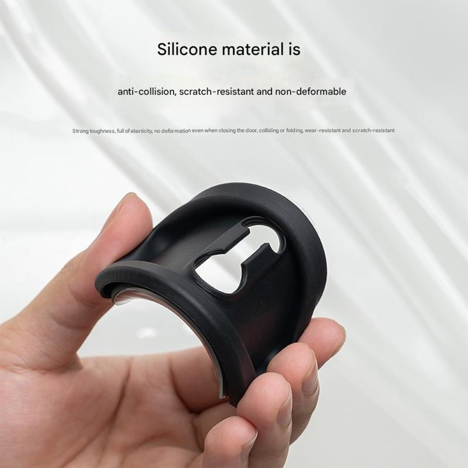 Roczential 4PCS Silicone Door Latch Guard Universal Car Door Lock Cover Protector for Dustproof Noise Reduction Scratch Prevention Durable Soft Silicone Car Interior Accessories image number 3