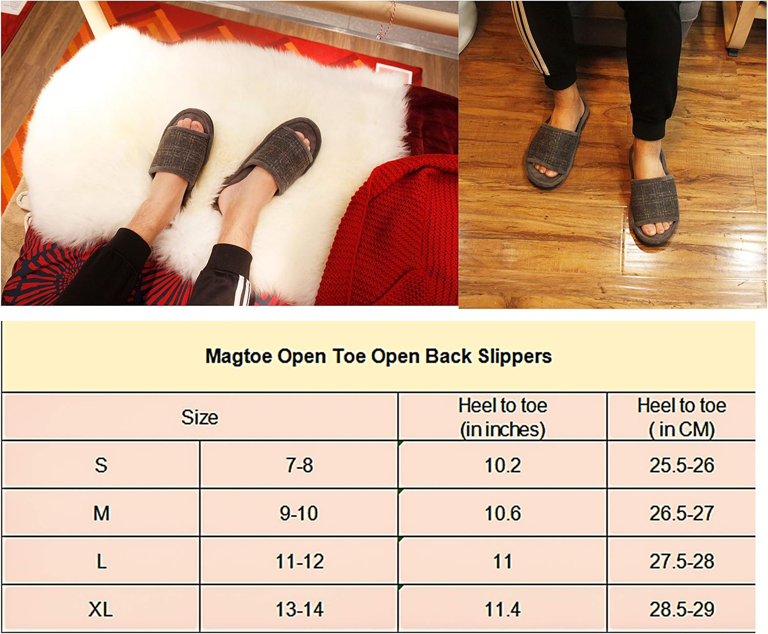 Magtoe Men'S Open-Toe Memory Foam Spa Slide Slippers Comfort Indoor Outdoor Slip-On Shoes image number 2