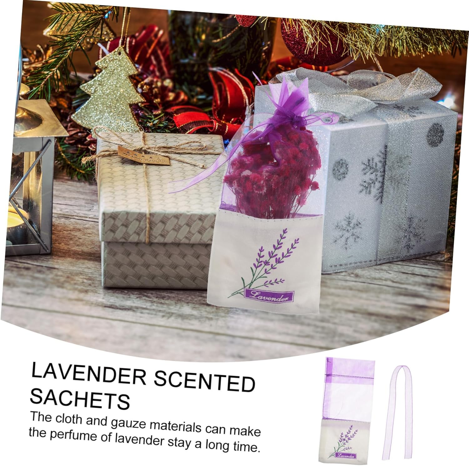 Kichvoe 1Set Lavender Sachet Bags Deep Purple Fragrance Pouches for Wardrobe Home Freshening Made of Gauze and Scent for Closet Deodorizing
