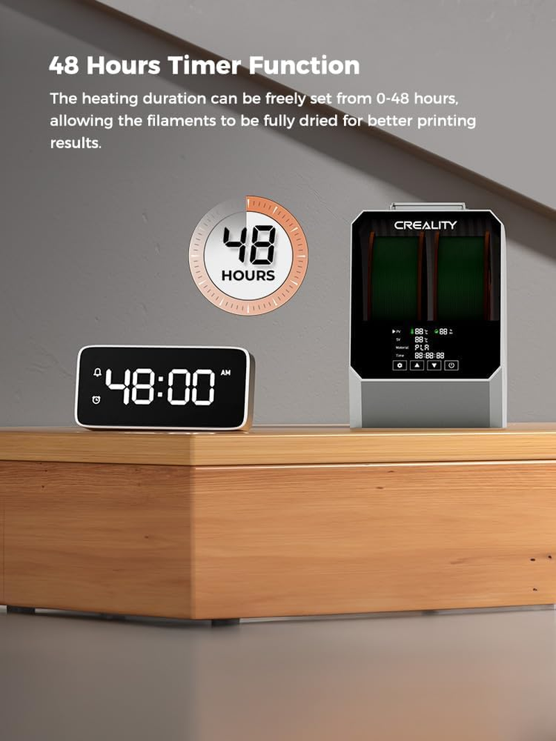 Creality Space Pi Filament Dryer Plus, 2 Spools Filament Storage Box, Double 360&deg; Heating Drying with Fan&Touch Screen, 3D Printer Filament Spool Holder, Dehydrator 1.75/2.85/3Mm PLA PETG ABS TPU image number 1