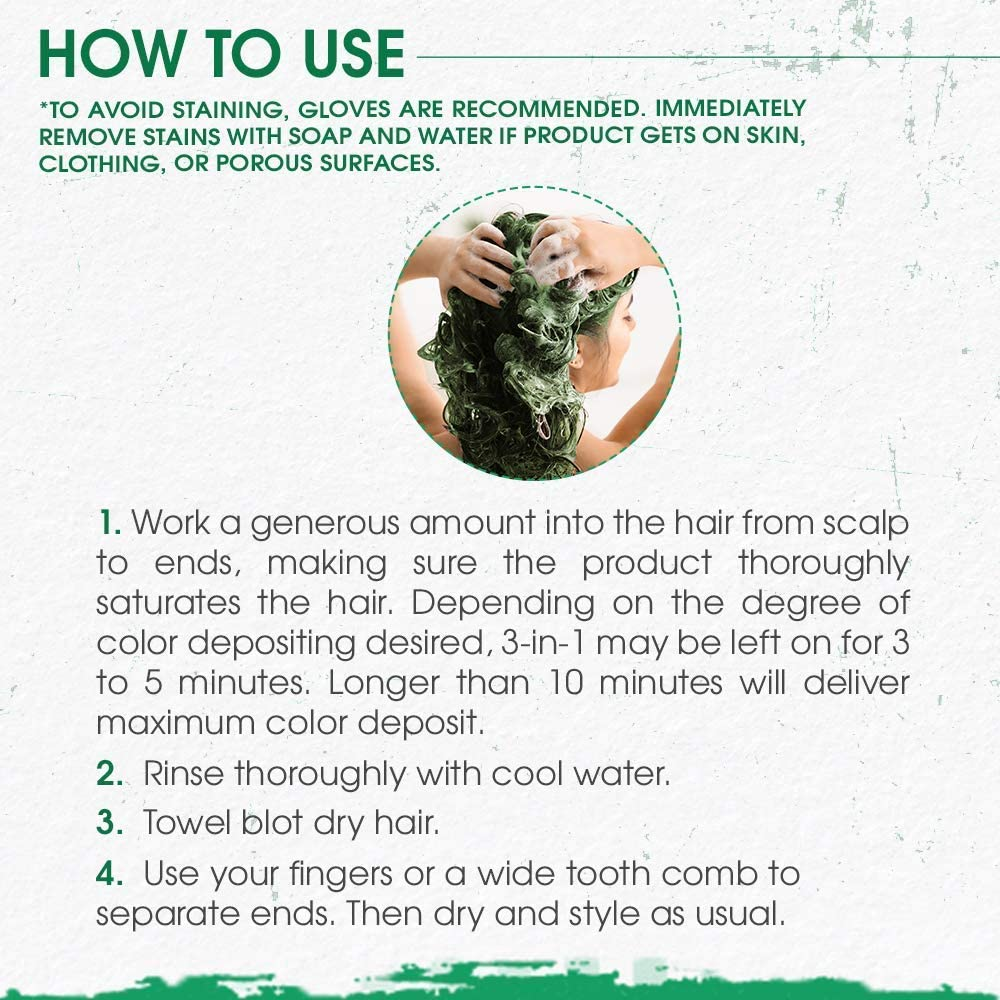 Punky Colour 3-In-1 Color Depositing Shampoo + Conditioner, PC91071, Greengarious, 250 Millilitre image number 4