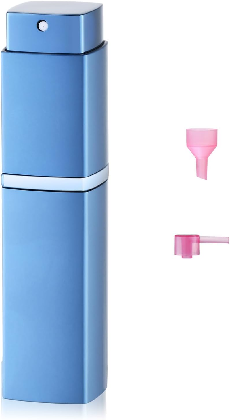 Lulupack Square Perfume Atomizer, Travel Cologne Spray Bottle, Mini Spray Bottle, Empty Mini Spray Dispenser (Silver, 1 Piece)