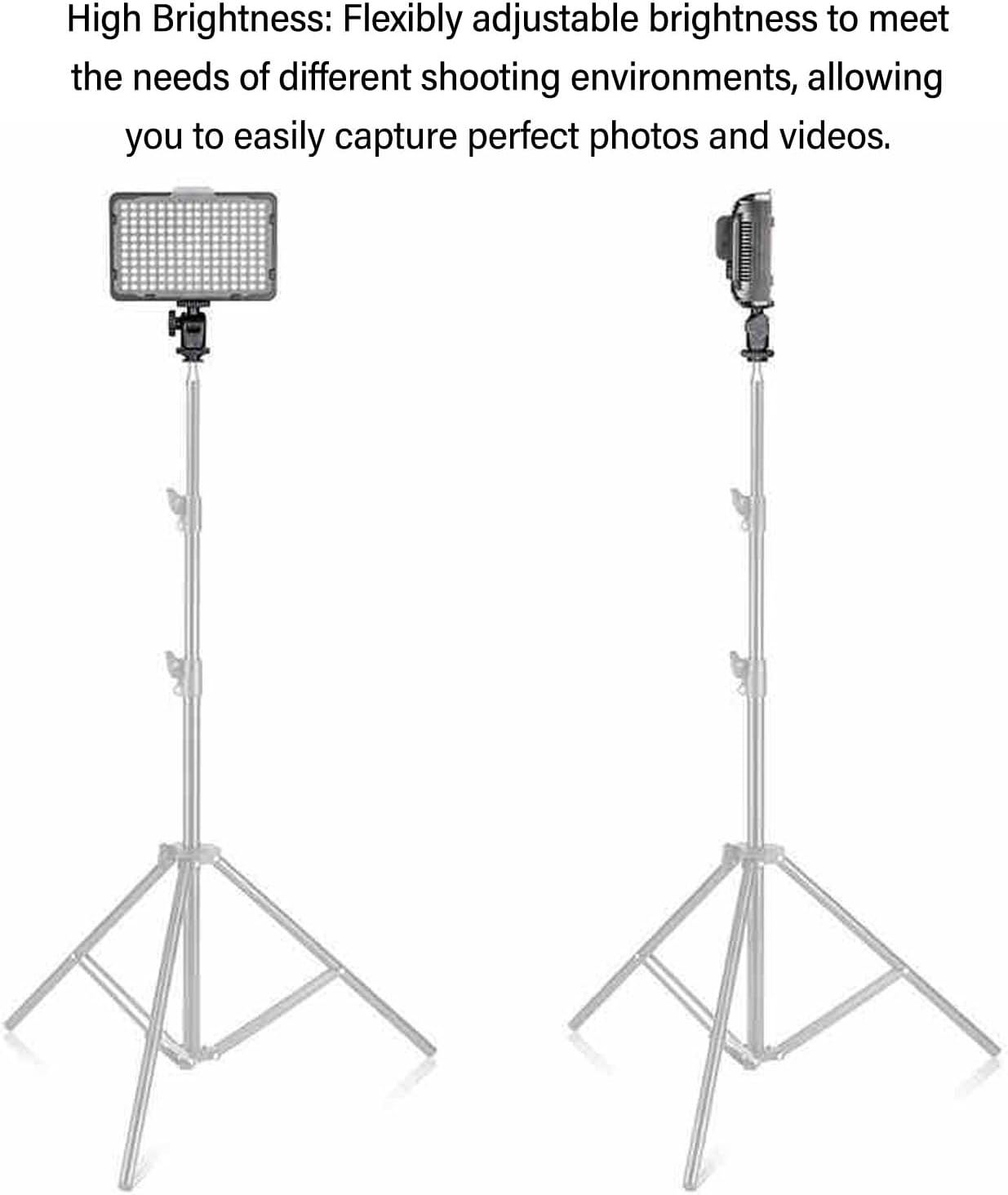 Dimmable LED Video Light 11W 5600K Flat Panel Photography Lighting with Color Cards Fill Light for Live Streaming Video Recording image number 2