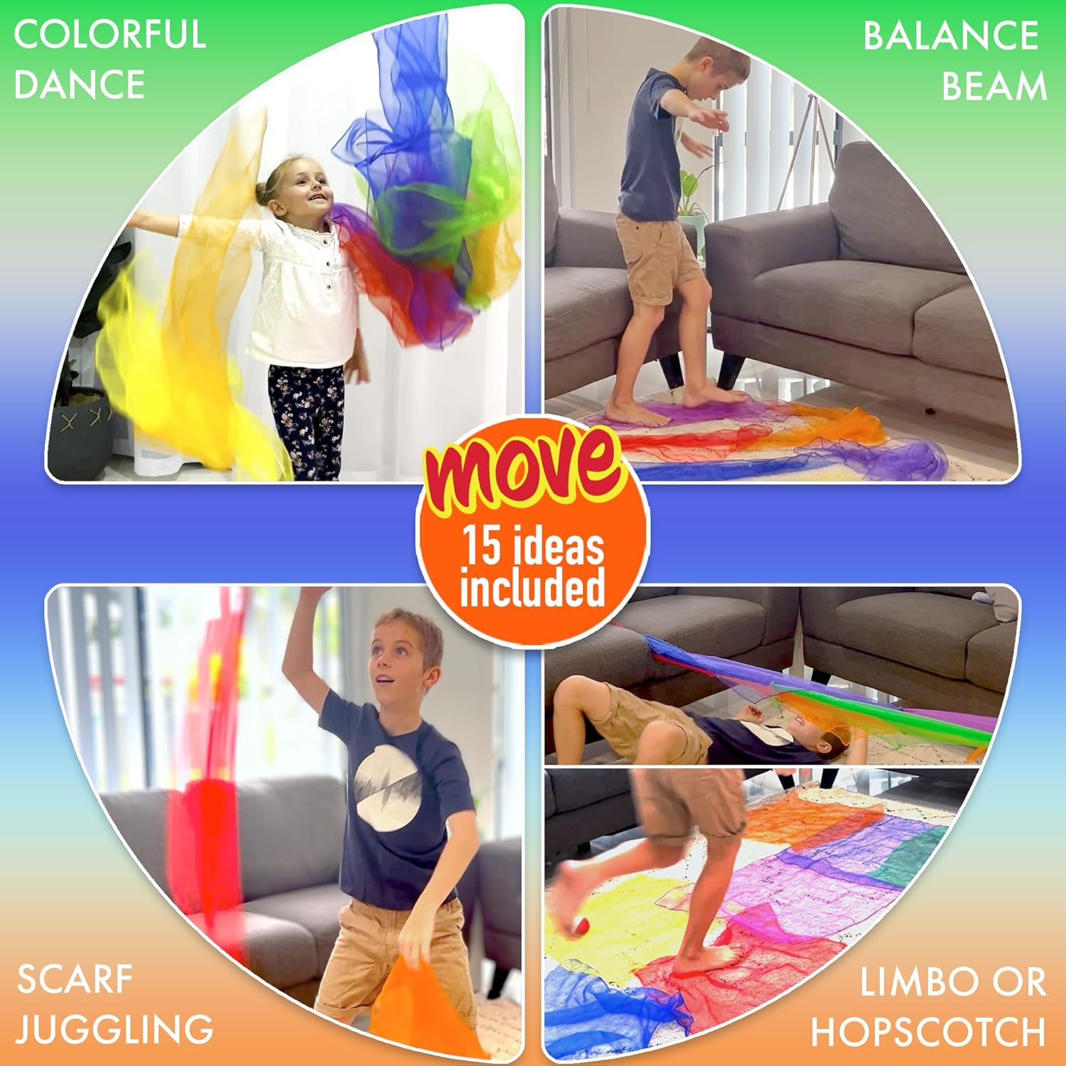 Play Scarves for Kids, Juggling Scarves and Dancing Scarves for Toddlers and Kids. image number 1