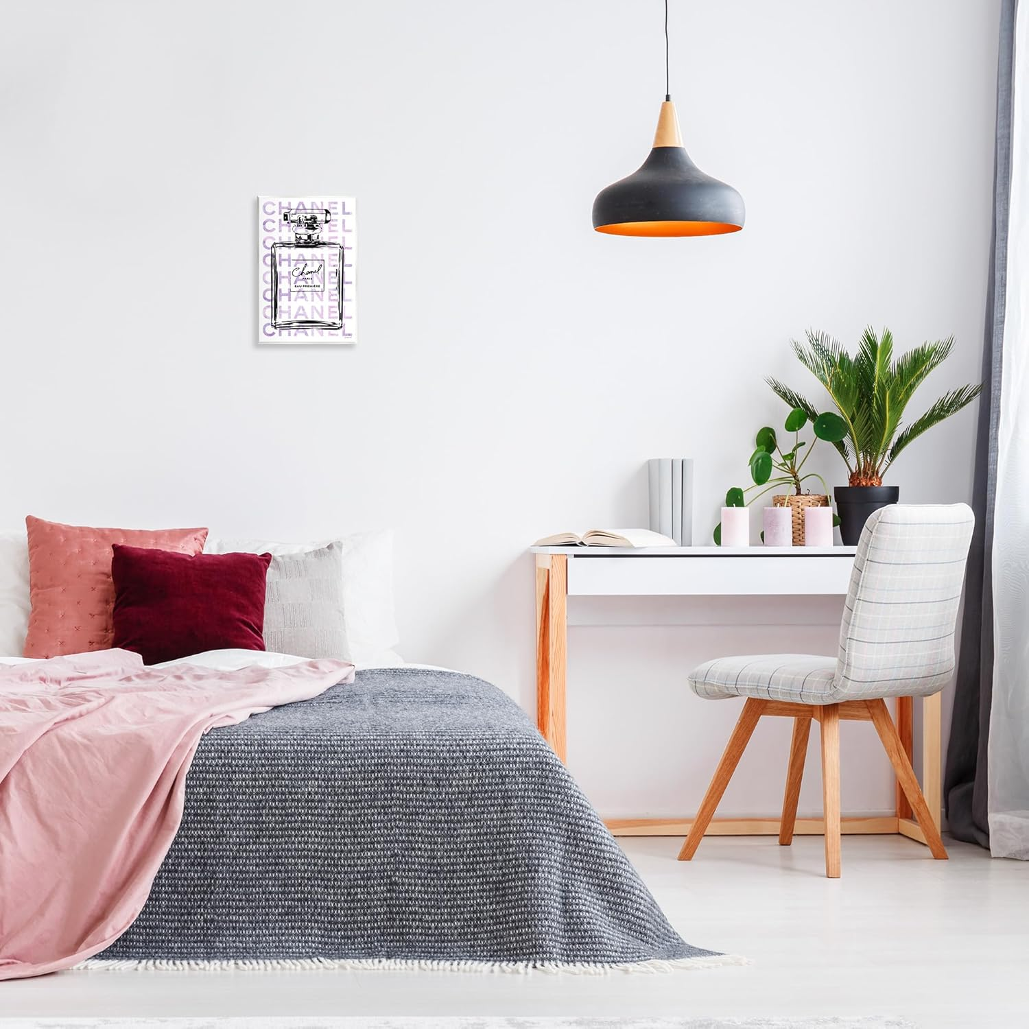 Stupell Industries Glam Black Purple Perfume Bottle Designer Cosmetic, Design by Amanda Greenwood, 10 X 15