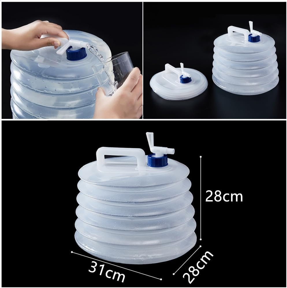 Portable & Folding Water Bucket Collapsible Water Container with Tap Camping Water Containers Water Carrier Camping Accessories Free Perfect for Caravans Camping Hiking Travel BBQ Travel Outdoor（15L）