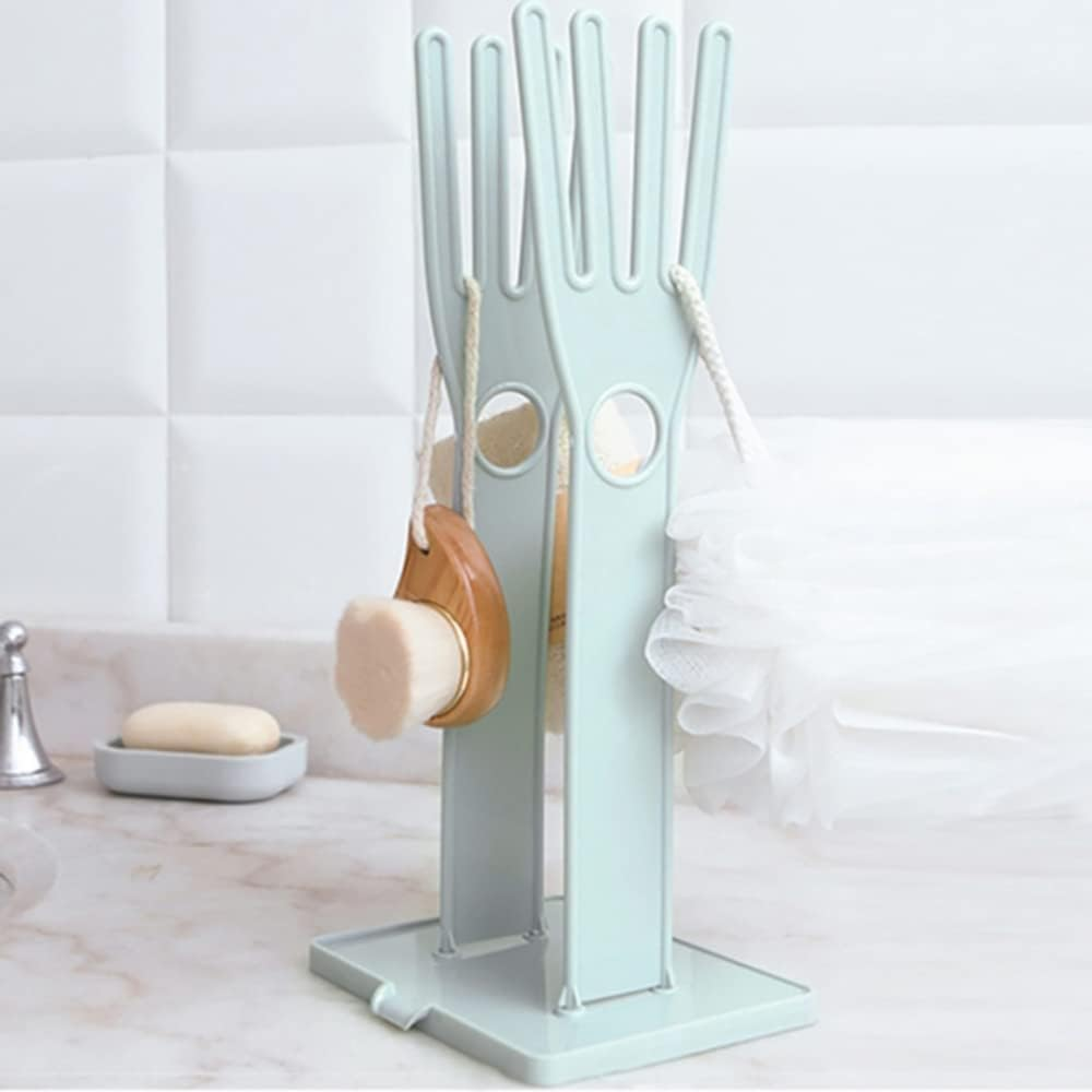 Kitchen Dish Glove Dryer Holder Rack,1Pc Kitchen Glove Holder Glove Drying Rack Drying Dryer Rack Plastic Mitten Rack Glove Hanger Sink Stand,Glove Drain Rack Holder,Kitchen Dish Glove Dryer Rack,Blue image number 1