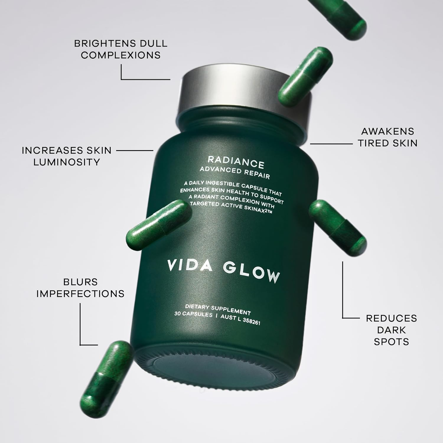 Vida Glow - Natural Radiance Advanced Repair Supplement | Promotes Luminous Skin + Even Tone (30 Vegan Capsules) &hellip; image number 4