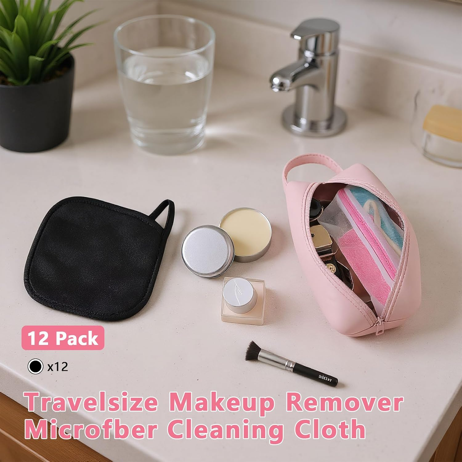 Reusable Makeup Remover Pads and Face Cloth for Gentle Cleansing, Microfiber Washcloths for Facial Cleansing and Makeup Removal - 12 Pack, 6X6 Inches, Grey - Ermaoo image number 4