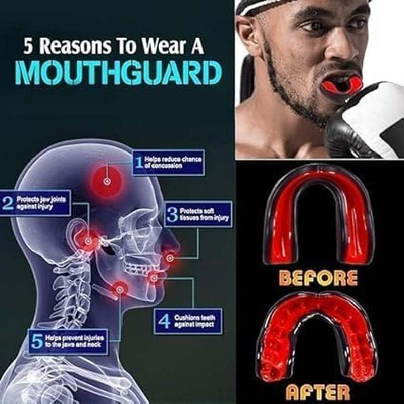 1PCS Mouth Guard MMA Boxing Mouthguard Braces for Sports Football Bruxism Basketball Battle Teeth Protection with Case image number 3