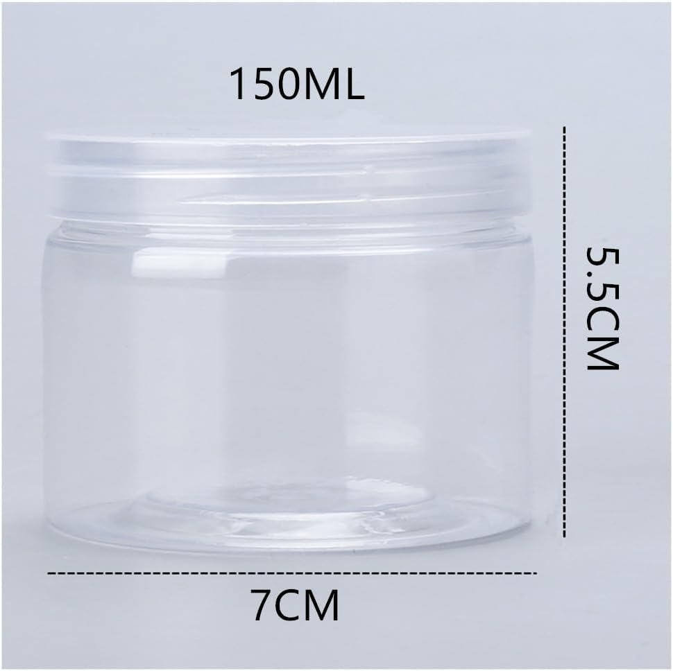 150ML Plastic Jars, Wanfoou 10 Pack round Clear Leak-Proof Food Storage Jars for Food Storage, Camping, Hardware Storage, Crafts and Slime Making image number 3