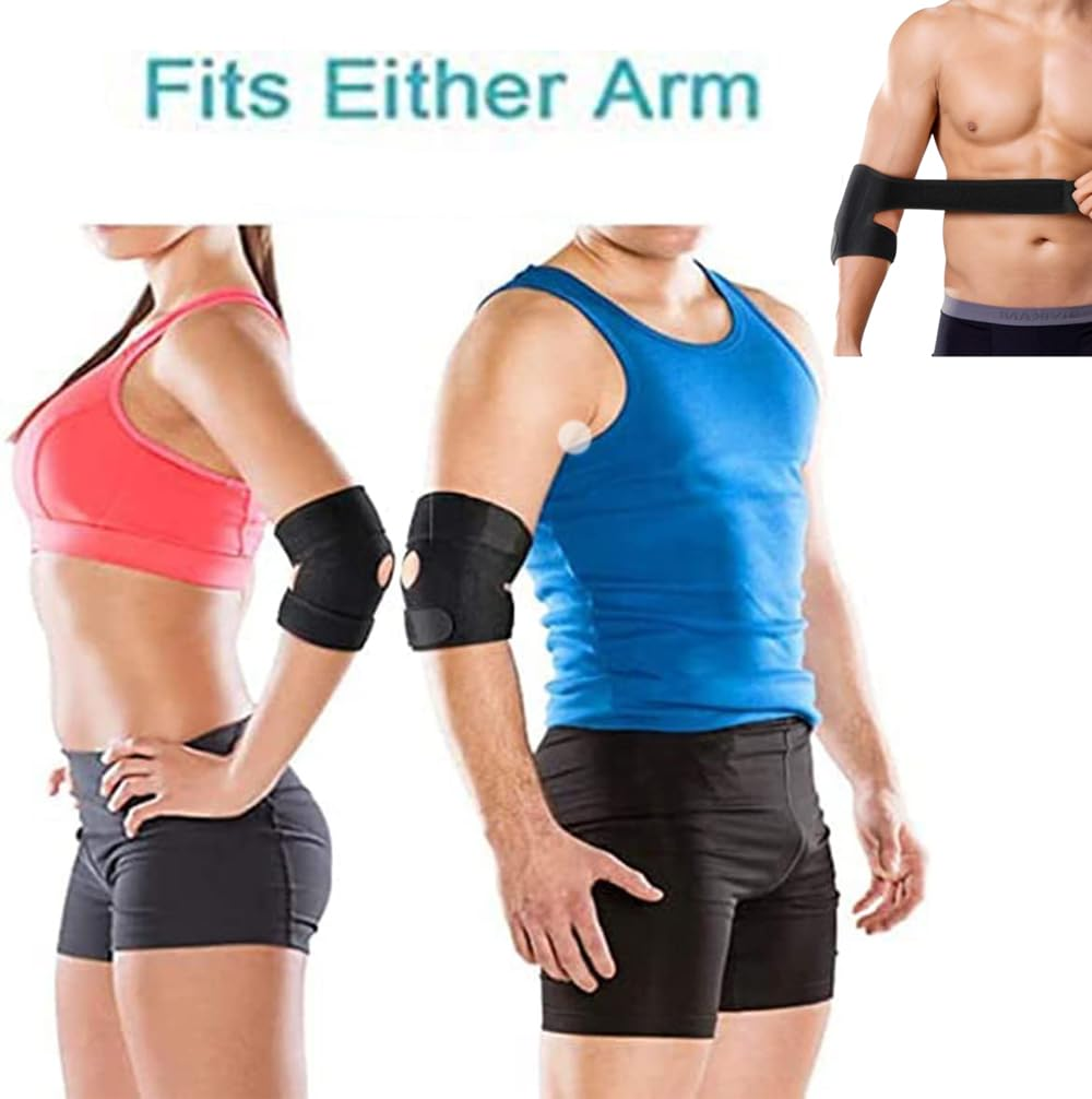 1PCS Breathable Adjustable Elbow Brace - Supportive Strap for Golfers Elbow, Tennis Elbow, Arthritis & Sports Injuries - Fitness Elbow Splint for Stability and Comfort