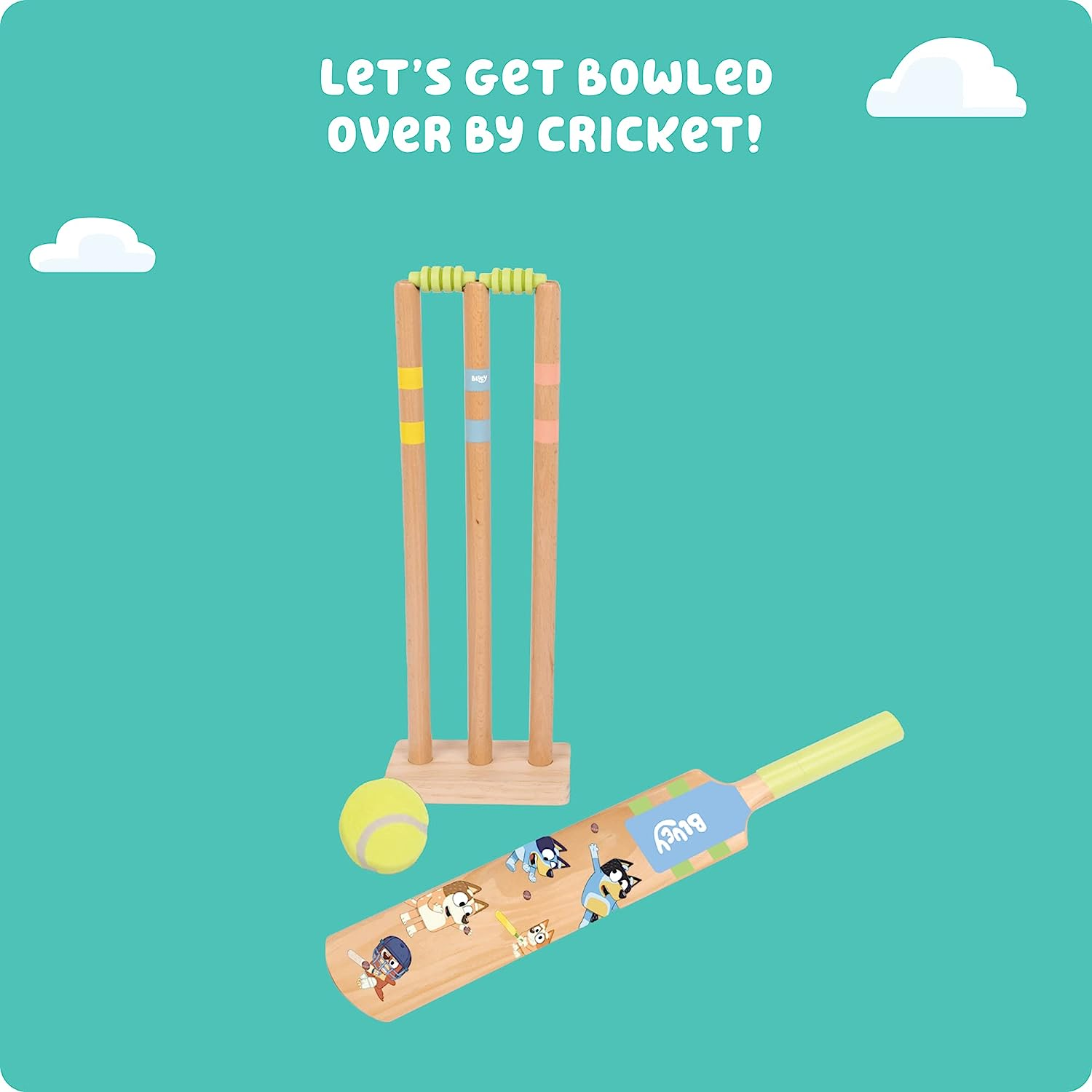 Bluey Wooden Cricket 10-Piece Activity Toy Playset image number 1