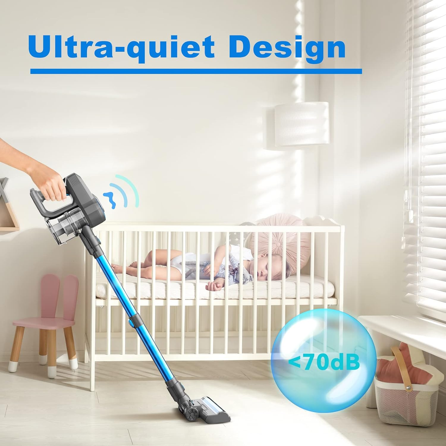 DEVOAC Cordless Vacuum Cleaner, 6 in 1 Ultra-Lightweight Stick Vacuum, 2200Mah Battery up to 40Mins Runtime, Powerful Handheld Vacuum for Hard Floor Carpet Pet Hair Home image number 5