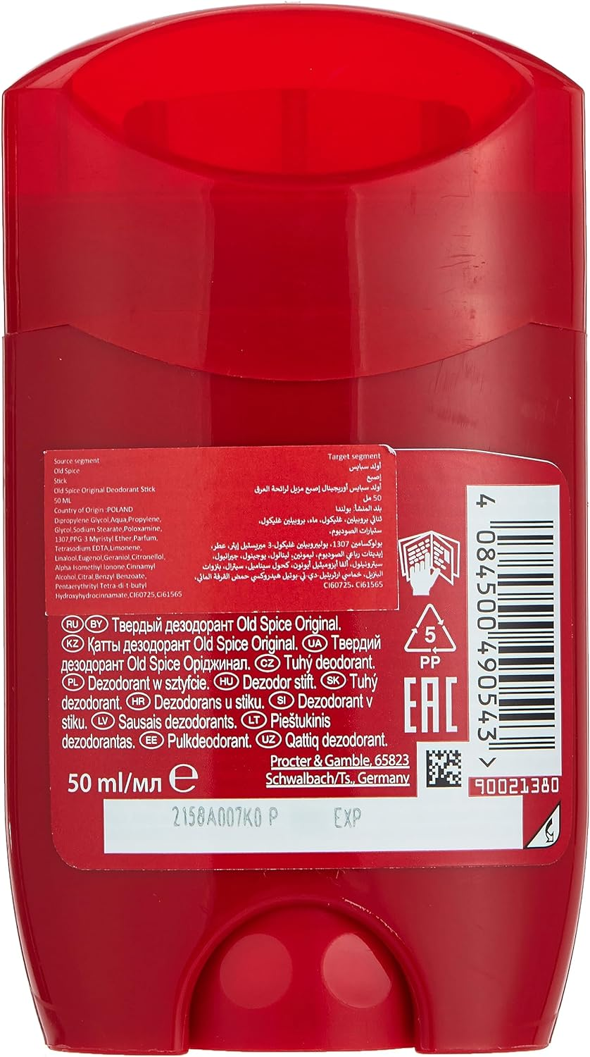 Old Spice Original Deodorant Stick for Men 50 Ml, 48H Fresh, 0% Aluminium Salts, Anti-White Marks and Yellow Stains image number 1