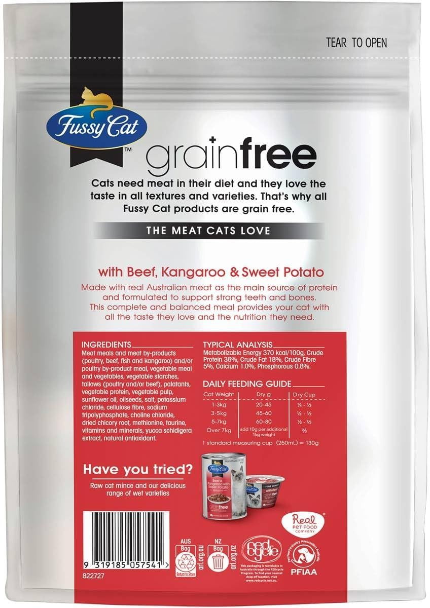 Fussy Cat Grain-Free Beef Kangaroo and Sweet Potato Dry Cat Food 500 G image number 3